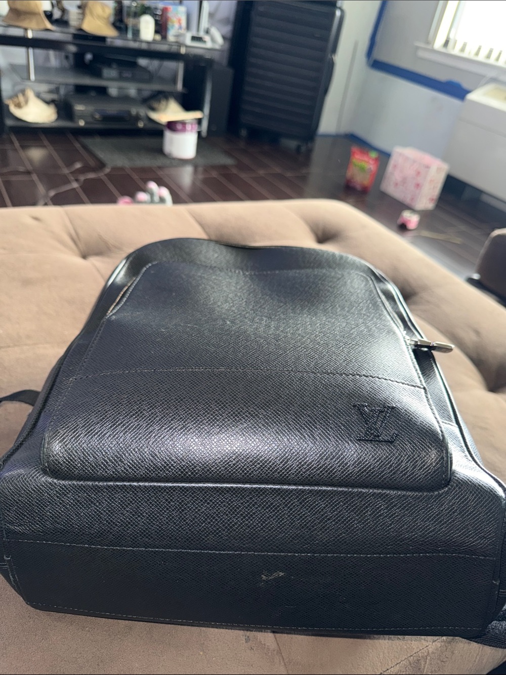 Louis Vuitton Black Textured Leather Backpack - Picture 10 of 15